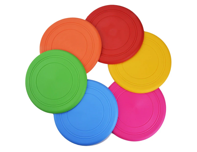 Dog Rubber Flying Disc Catcher Toy 9 Inch Dog Toys - 6 Pack