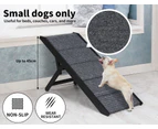 Pawz Dog Ramp Adjustable Height Stair For Bed Sofa Cat Dogs Folding Portable Black