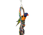 Bird Rope Swing Toy Climbing Rope Thickening Bars Compatible With Bird Cage Garden And Window With Play Rings