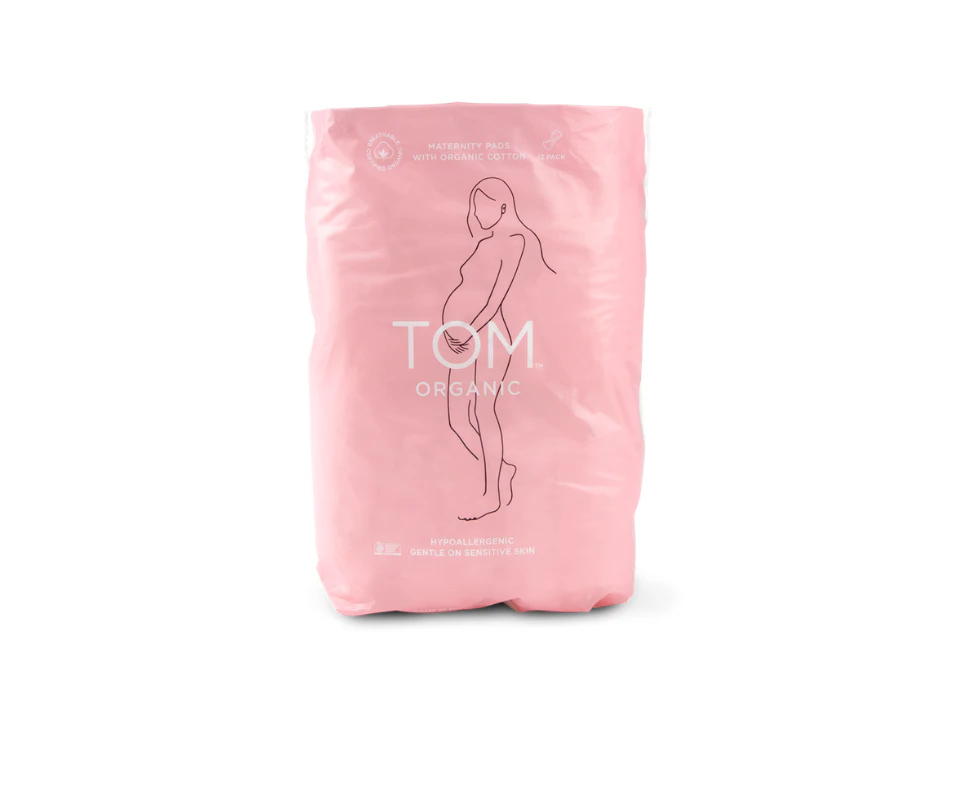 TOM Organic Maternity Pads (Hypoallergenic & Breathable) 12 pk