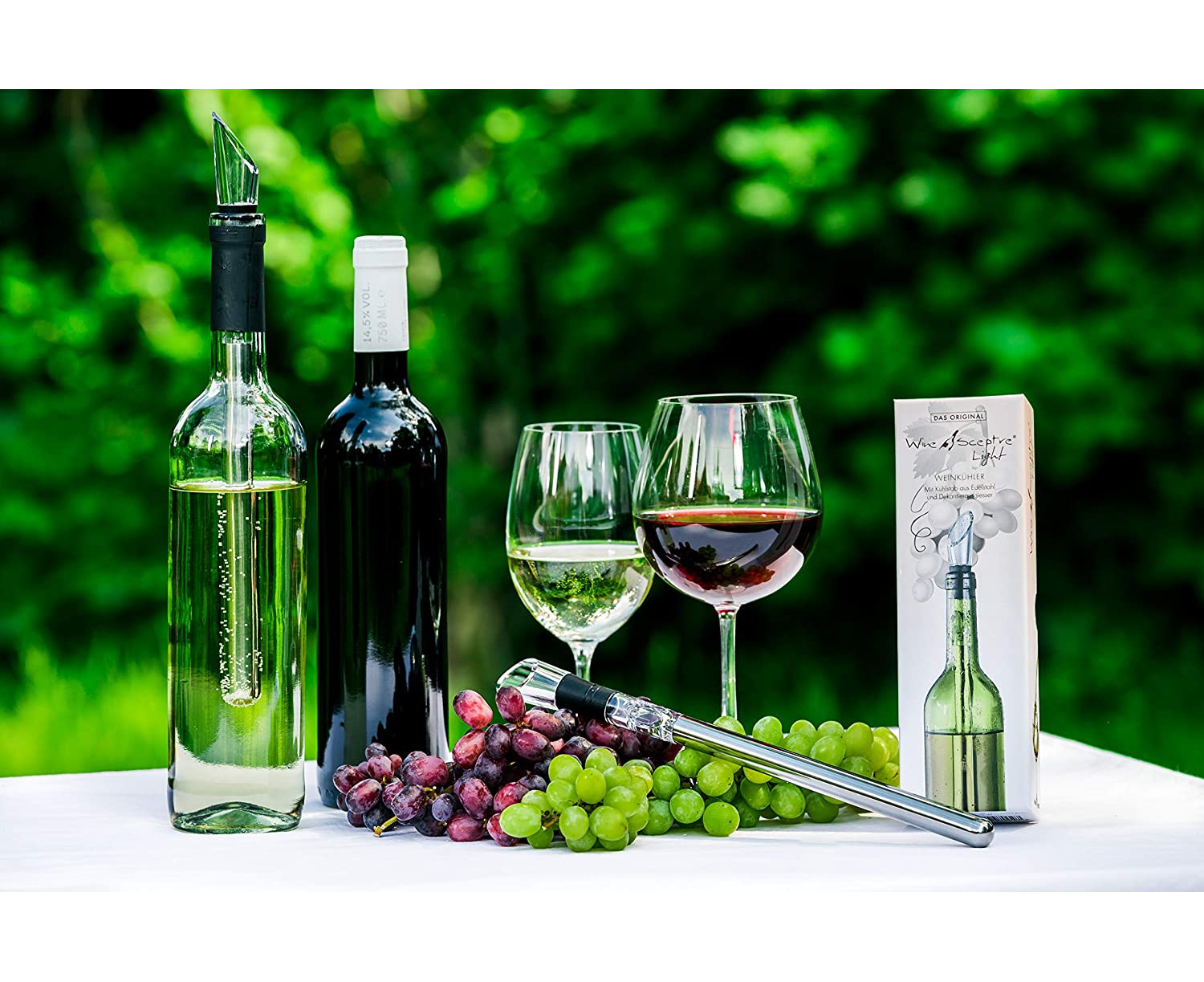 Wine Chiller, 3-in-1 Stainless Steel Wine Bottle Cooler Stick - Rapid  Iceless Wine Chilling Rod with Aerator and Pourer - The Best Wine  Accessories