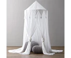 Bed Canopy for Kids Baby Bed, Round Dome Kids Indoor Outdoor Play Tent-White