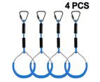 Colorful Swing Gymnastic Rings - 4 Pack Outdoor Backyard Play Sets & Playground Equipment-Blue