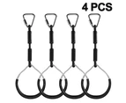 Colorful Swing Gymnastic Rings - 4 Pack Outdoor Backyard Play Sets & Playground Equipment-Black
