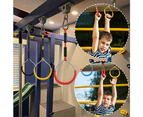 Colorful Swing Gymnastic Rings - 4 Pack Outdoor Backyard Play Sets & Playground Equipment-Black