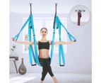 Aerial Yoga Swing Set, Yoga Hammock Flying Trapeze Yoga Kit Aerial Yoga Hammock Sling Inversion Tool with 2 Extension Straps-Blue