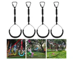 Colorful Swing Gymnastic Rings - 4 Pack Outdoor Backyard Play Sets & Playground Equipment-Black