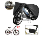 Bike Cover for 2 Bikes Waterproof 210D Breathable Outdoor Bike Cover with Grommet Protection for Mountain Bikes and Road Bikes