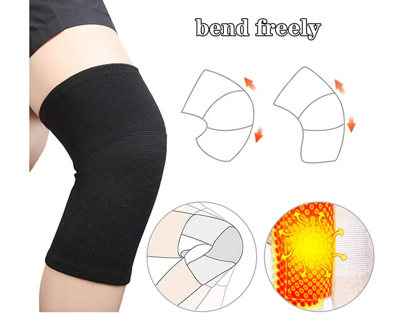 2 Pack Thicken Fleece Lined Knee Warmers- Cashmere Knee Joint Brace Support Pads Wool Warm Thermal Thickened Knee Pads