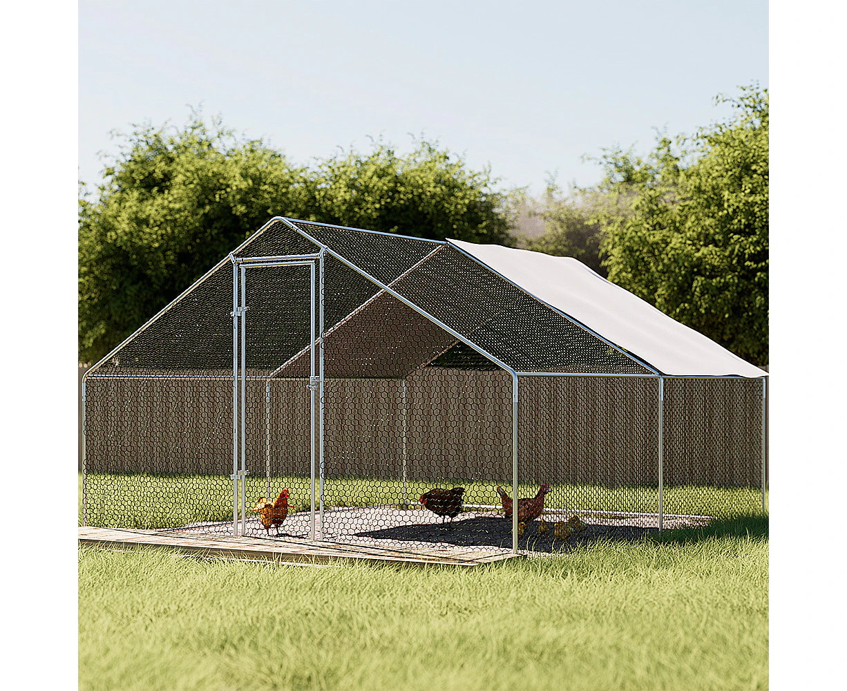 i.Pet Chicken Coop Cage 3x4x2m Galvanised Steel