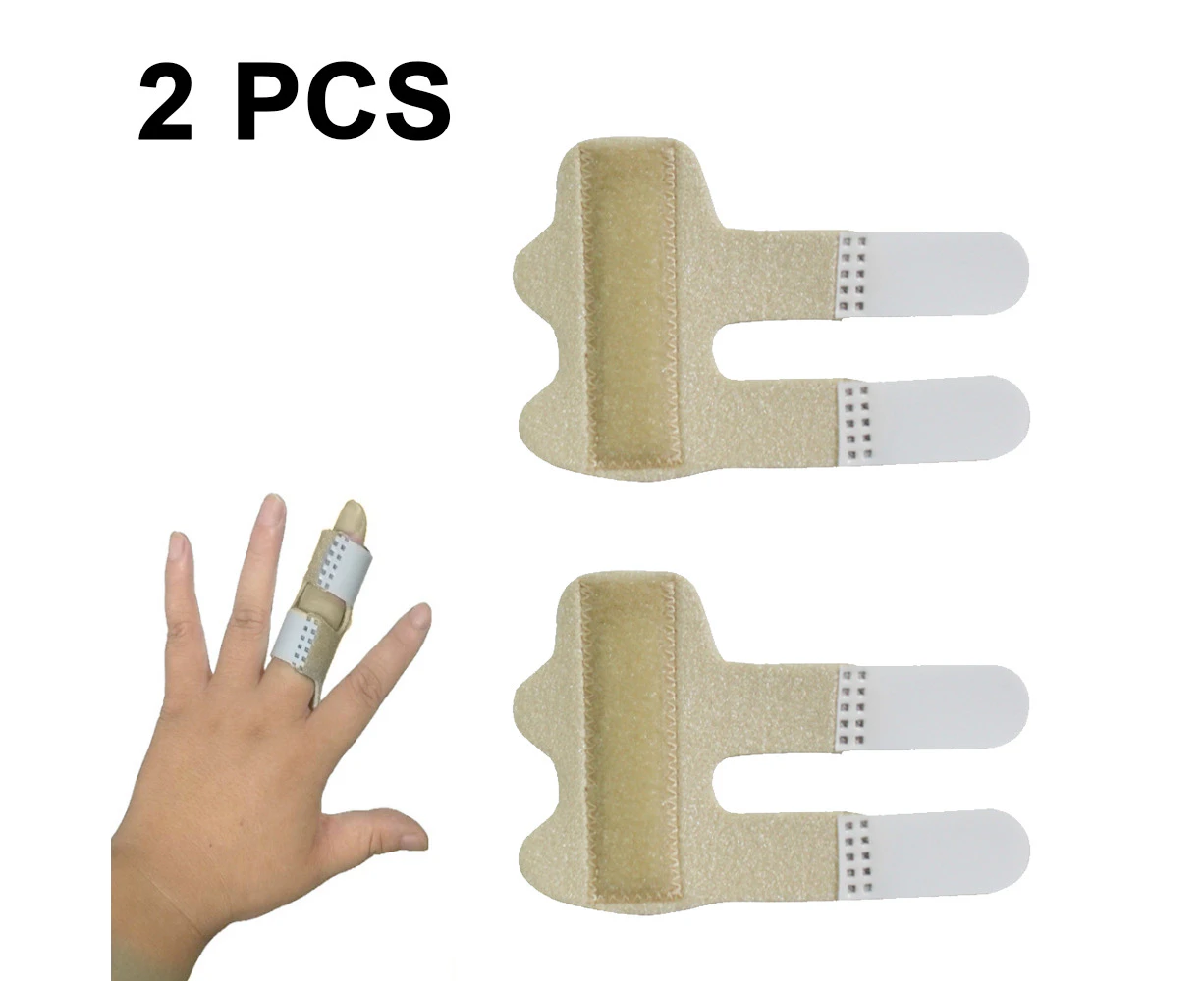 2 pcs Finger Splint, Snap Finger Splint for Broken Fingers, Finger Protection for Arthritis Pain - Skin color