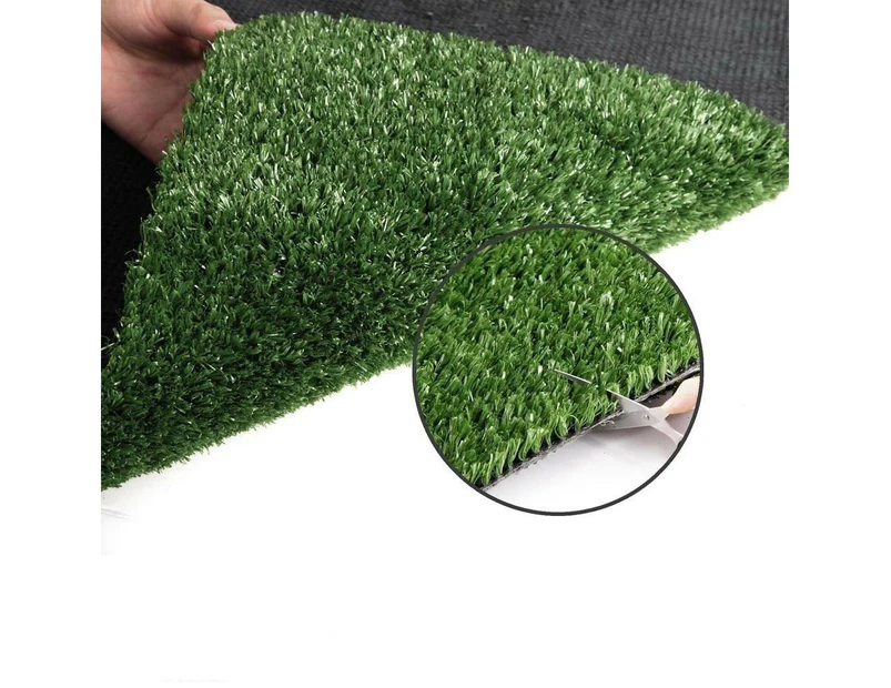 BJWD 10SQM Artificial Synthetic Grass Turf Plastic Green Fake Plant Lawn Floor 15mm
