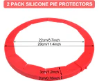 Pizza Ring - Adjustable Pie Crust Shield, Bpa-Free And Food Safe Silicone Pie Protector For Baking Pie, Fits Rimmed Dish 8" - 11.5"