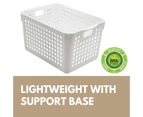 24 x WHITE  PLASTIC STORAGE BASKETS BPA FREE Home Kitchen Organiser Storage Bin