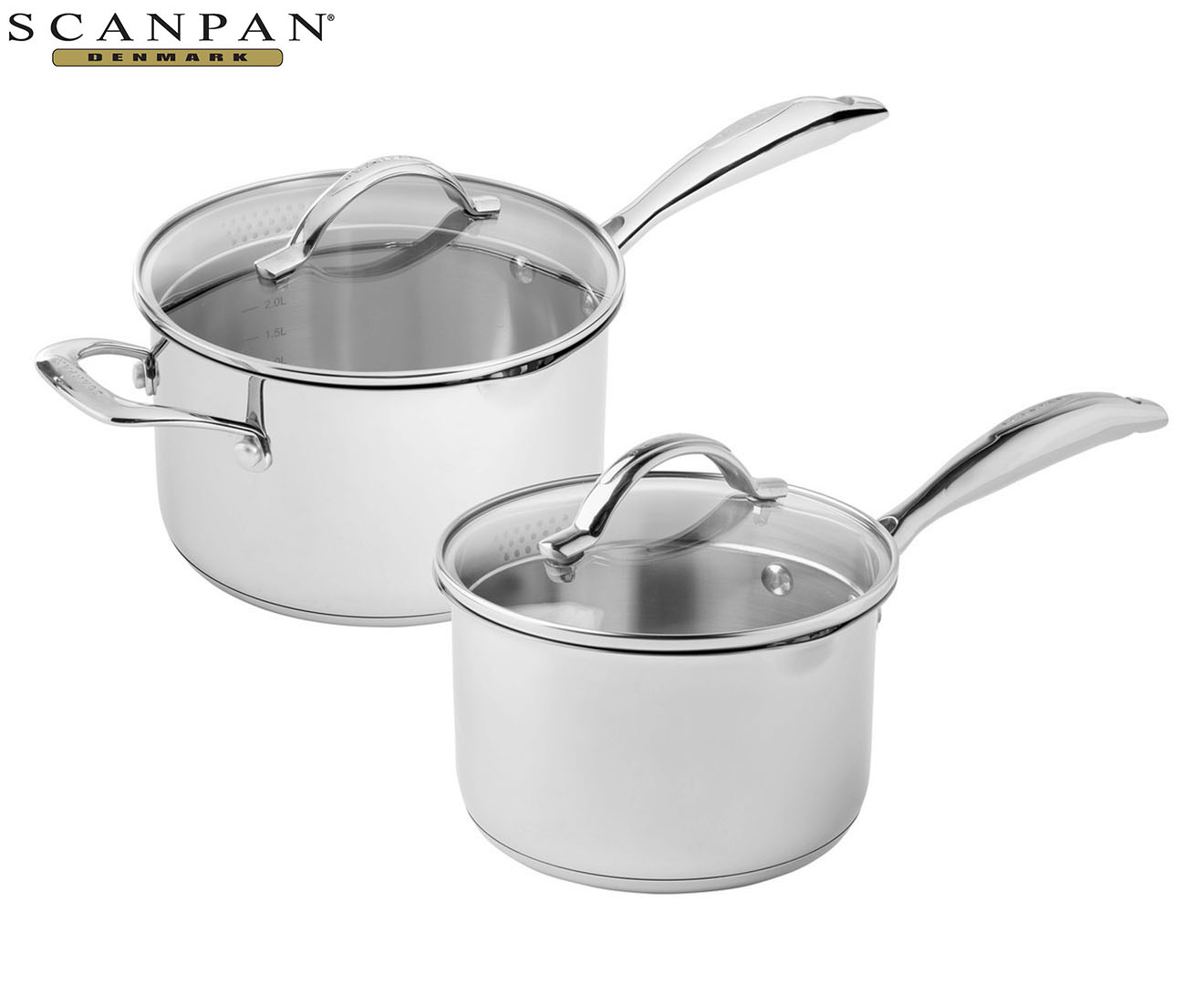 Scanpan 2-Piece Stainless Steel Saucepan Set w/ Lids | Catch.co.nz