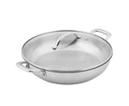 Scanpan 32cm Stainless Steel Chef Pan w/ Glass Lid Cover Round Induction Silver