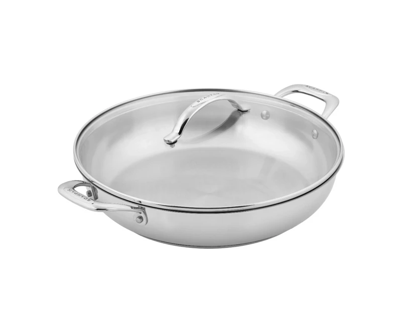 Scanpan 32cm Stainless Steel Chef Pan w/ Glass Lid Cover Round Induction Silver