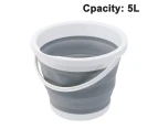 Collapsible Bucket With Handle Collapsible Beach Toy Container 5L Collapsible Small Plastic Buckets - Grey