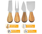 Kitchen Utensils - 4 Pieces Set Cheese Knives With Acacia Wood Handle