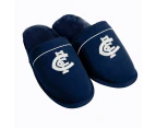 AFL Supporter Slippers - Carlton Blues - Mens Size - Fluffy Winter Shoes Slides