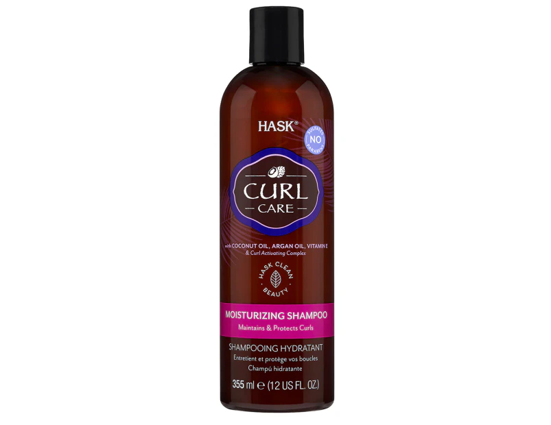 Hask Curl Care Moisturizing Shampoo, Coconut Oil Argan Oil Vitamin E and Curl Activating Complex -  355ml