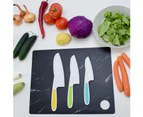 3 Piece Kids Knives Set - Firm Grip, Serrated Edges & Safe - Colorful Nylon Kitchen Knives for Toddlers for Cutting Fruit, Salads