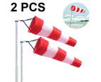 2Pieces Weathervane Outdoor Hanging Ripstop Wind Socks Rotating Windsock External Anemometer Set—Red and white color