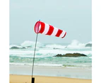 2Pieces Weathervane Outdoor Hanging Ripstop Wind Socks Rotating Windsock External Anemometer Set—Red and white color