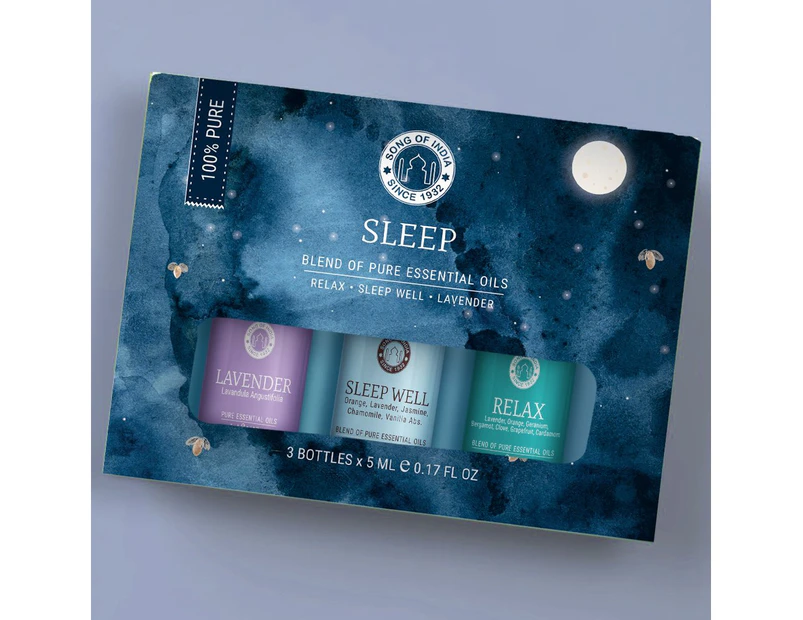Crystal Wonderland Gift Set Song of India Essential Oil Blend Relax-Sleep Well-Lavender Sleep