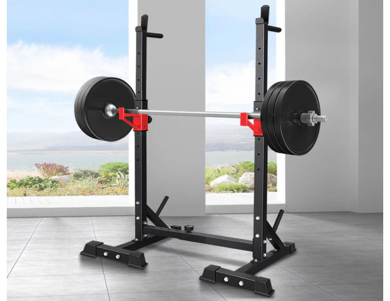 Adjustable Squat Rack Fitness Weight Lifting Barbell Stand Gym