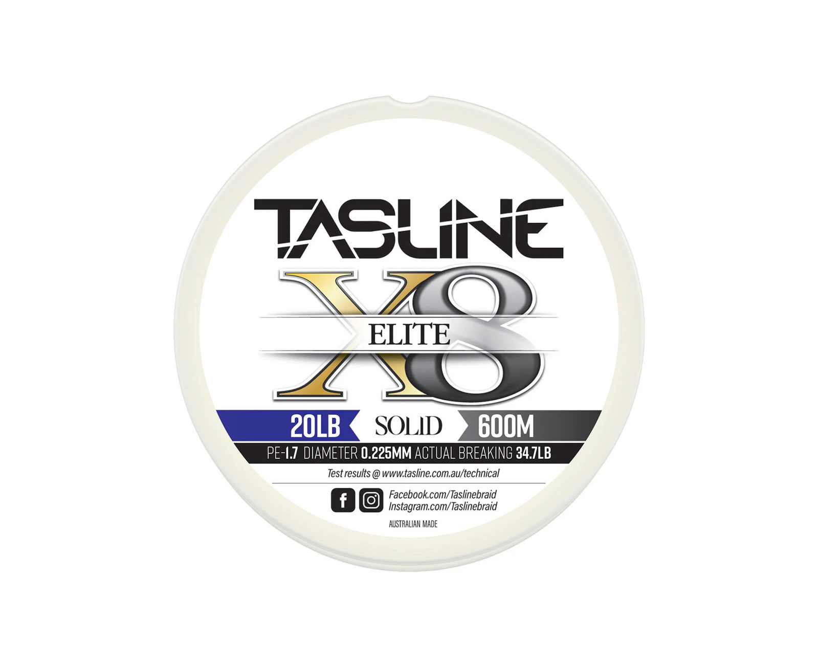 Tasline Elite White 600m Braid Fishing Line #20lb