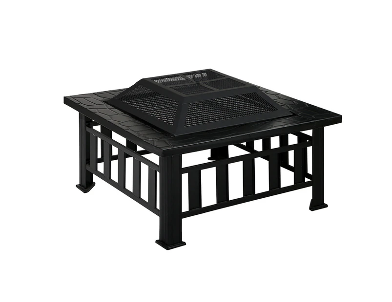 Fire Pit BBQ Table Grill Outdoor Garden Wood Burning Fireplace Stove