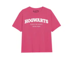 Harry Potter Girls School Logo T-Shirt (Fuchsia) - TV1929