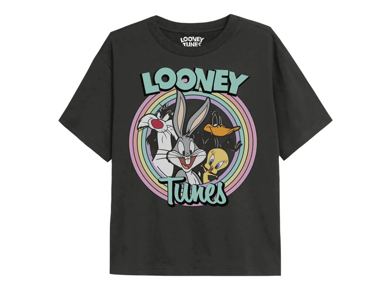 Looney Tunes Girls Colour Pop T-Shirt (Black) - TV2025