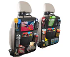 2 Pieces Car Back Seat Organizer for Children with Large Pockets and IPad Tablet Compartment Waterproof