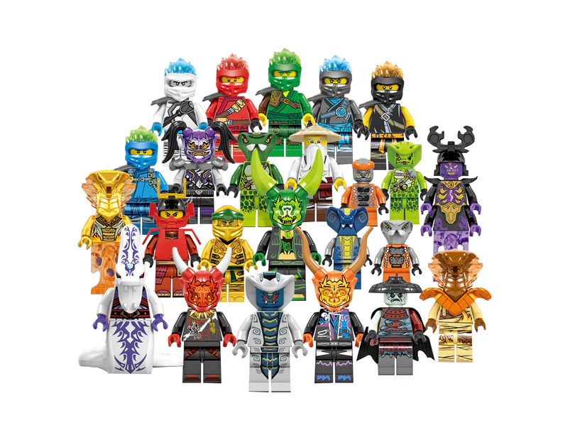 Set Of 24 Pcs Ninja Mini Figures Building Blocks Toys Kids Gifts Custom Mini Figures