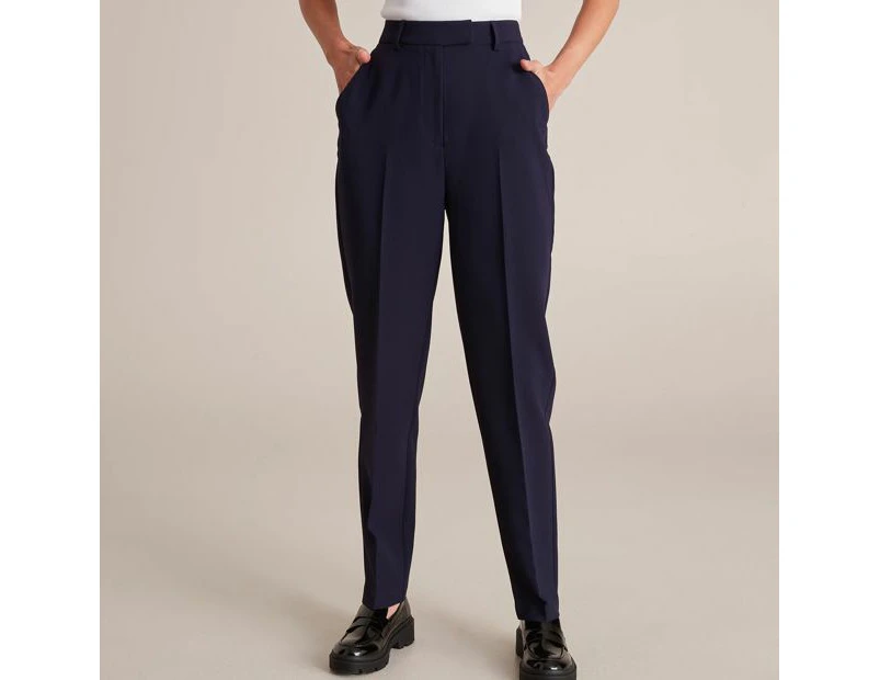 Preview High Waist Tapered Full Length Pants - Blue
