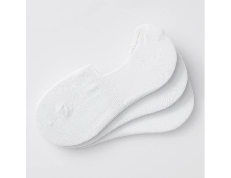 Maxx 3 Pack No Show Socks - White