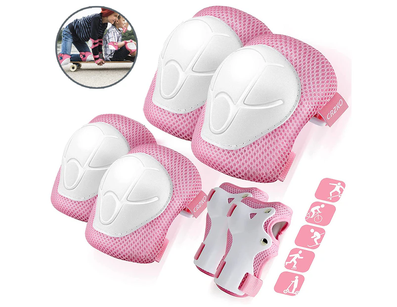 Knee Pads - Kids Knee Pads Elbow Pads Guards For Skating Cycling Bike Rollerblading Scooter - Pink