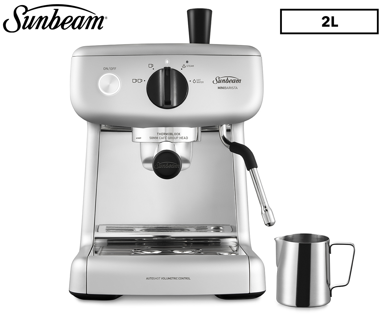 sunbeam 1l the compact barista espresso machine silver emm2900ss