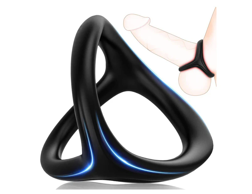 Silicone Penis Ring for Men,3 in 1 Ultra Soft Stretchy Cock Ring Penis Enlargers Erect Support Ring, Sex Toy for Men