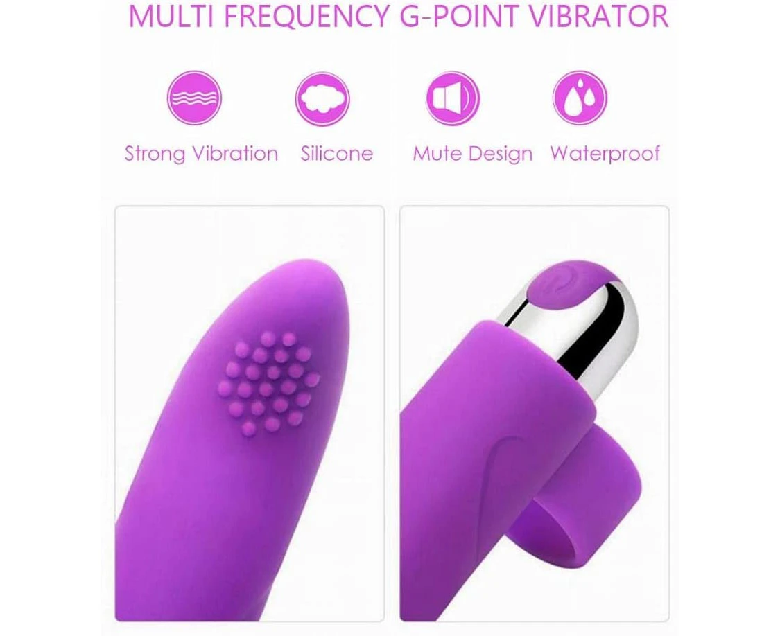 G-spot Finger Vibrator Rechargeable 10-Speed Silicone Removable Bullet Vibrator-Great for Solo and Couples Play