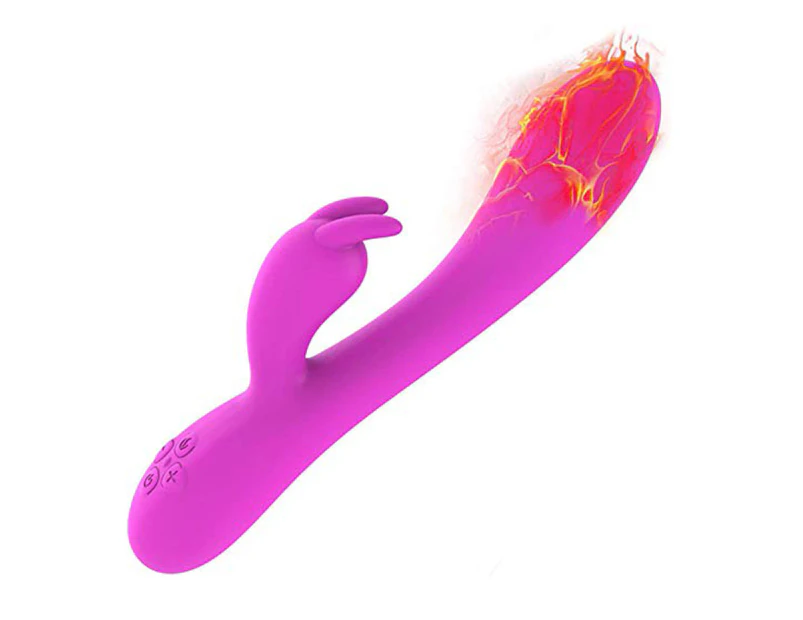 G Spot Rabbit Vibrator with Heating Function, Rose Sex Toys for Clitoris G-spot Stimulation Dildo Vibrator with 16 Powerful Stimulator for Women