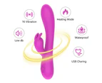 G Spot Rabbit Vibrator with Heating Function, Rose Sex Toys for Clitoris G-spot Stimulation Dildo Vibrator with 16 Powerful Stimulator for Women