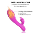 G Spot Rabbit Vibrator with Heating Function, Rose Sex Toys for Clitoris G-spot Stimulation Dildo Vibrator with 16 Powerful Stimulator for Women