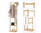 Bamboo Garment Coat Clothes Stand Rack Hat Shoe Thicken Wooden Hanger Shelf Tidy