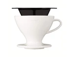 Hario W60 Pour Over Coffee Dripper with Nylon Mesh Filter White
