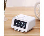 Brightness Adjustable LED Digital Alarm Clock Radio - White