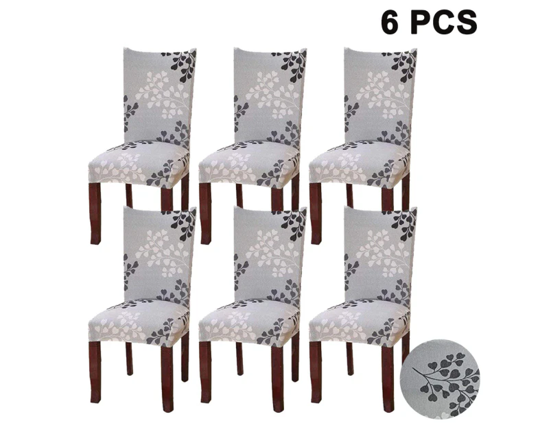 Chair Cover - 6 Pcs Fit Stretch Removable Washable Short Dining Chair Protector Cover Seat Slipcover - Style 3