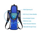 Hiking Camping Cycling Running Hydration Pack Backpack Bag + 2L Water Bladder-Blue